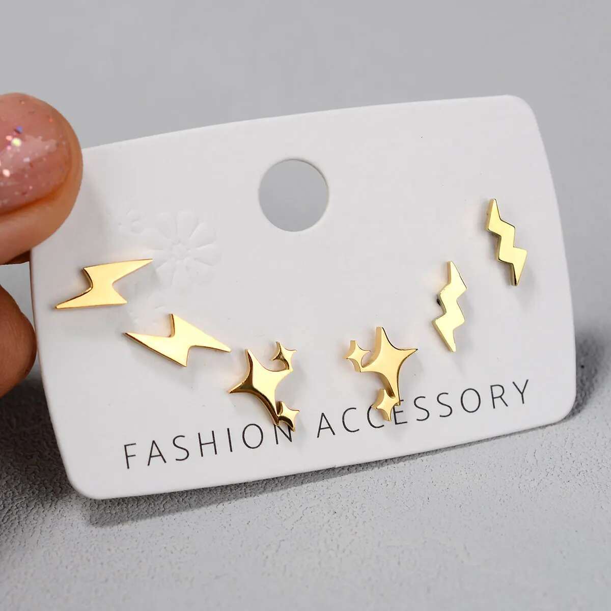 Stainless Steel Small Cute Butterfly Star Moon Heart Stud Earrings Set Punk Piercing Earing Women's Minimalist Jewelry