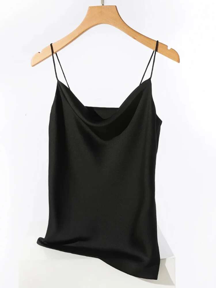Satin Silk Tank Female Summer Sexy Basic Spaghetti Strap Tops Women Sleeveless Camisole Camis Vest
