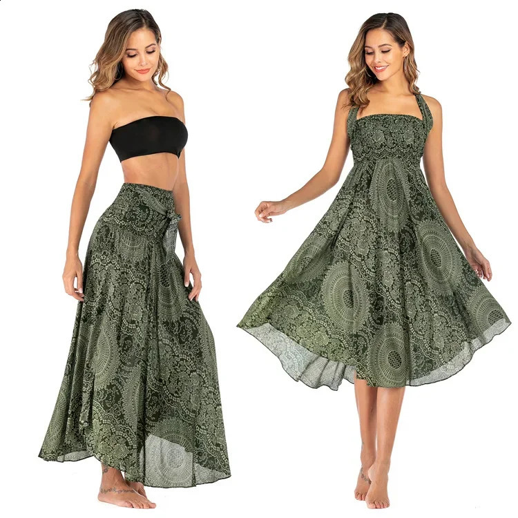 Fashion Skirts Women Clothes Roupas Saia Bottom Women Skirt Sexy Woman Long Jupe Bohemian Boho Flowers Elastic Waist Faldas 250224