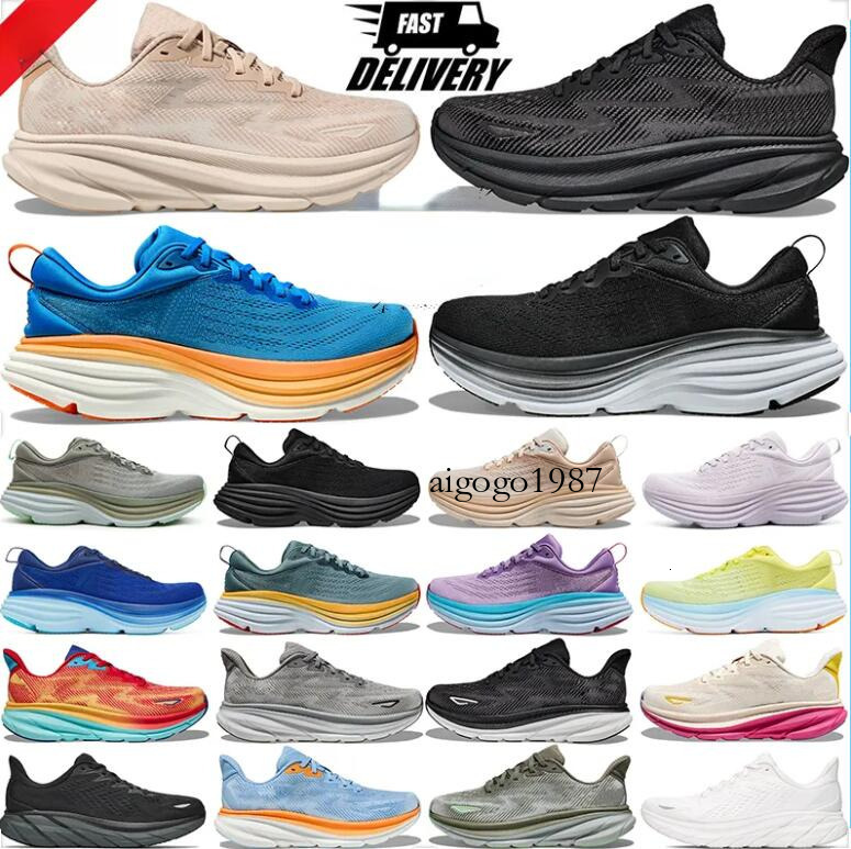 2025 Clifton 9 Outdoor Shoes For Men Women Bondi 8 Triple Black White Coastal Sky Shifting Sand Bellwether Blue Castlerock Mens Trainer size 36-47