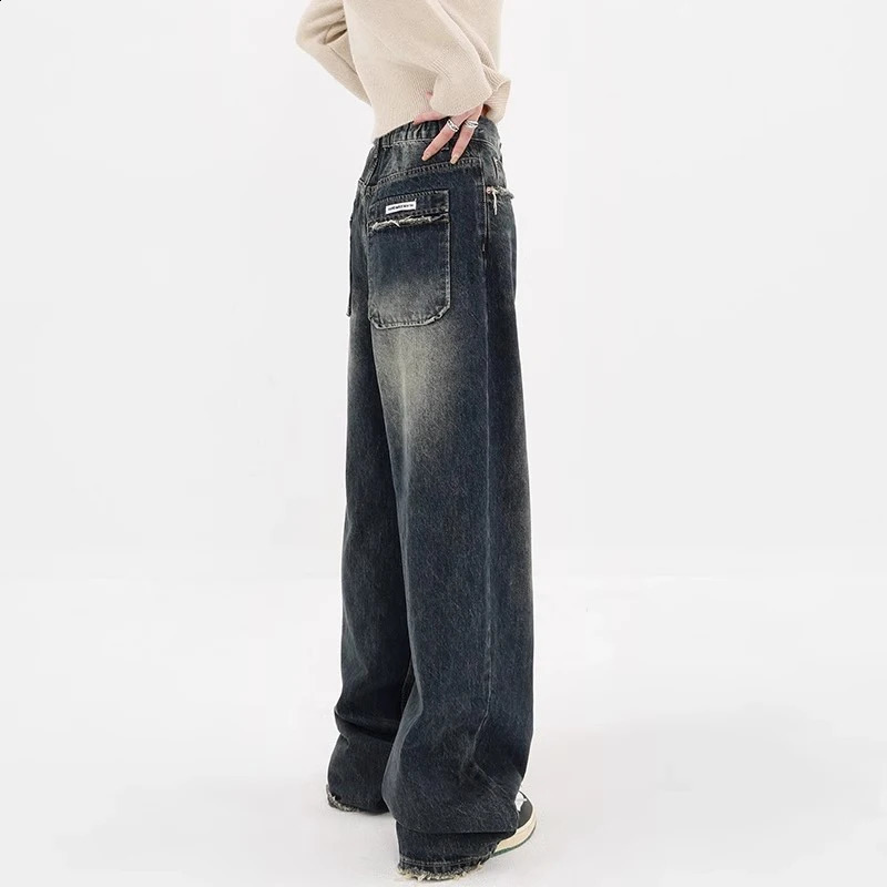Harajuku Y2K loose jeans streetwear retro fashion high waisted pants street wide leg jean 250319
