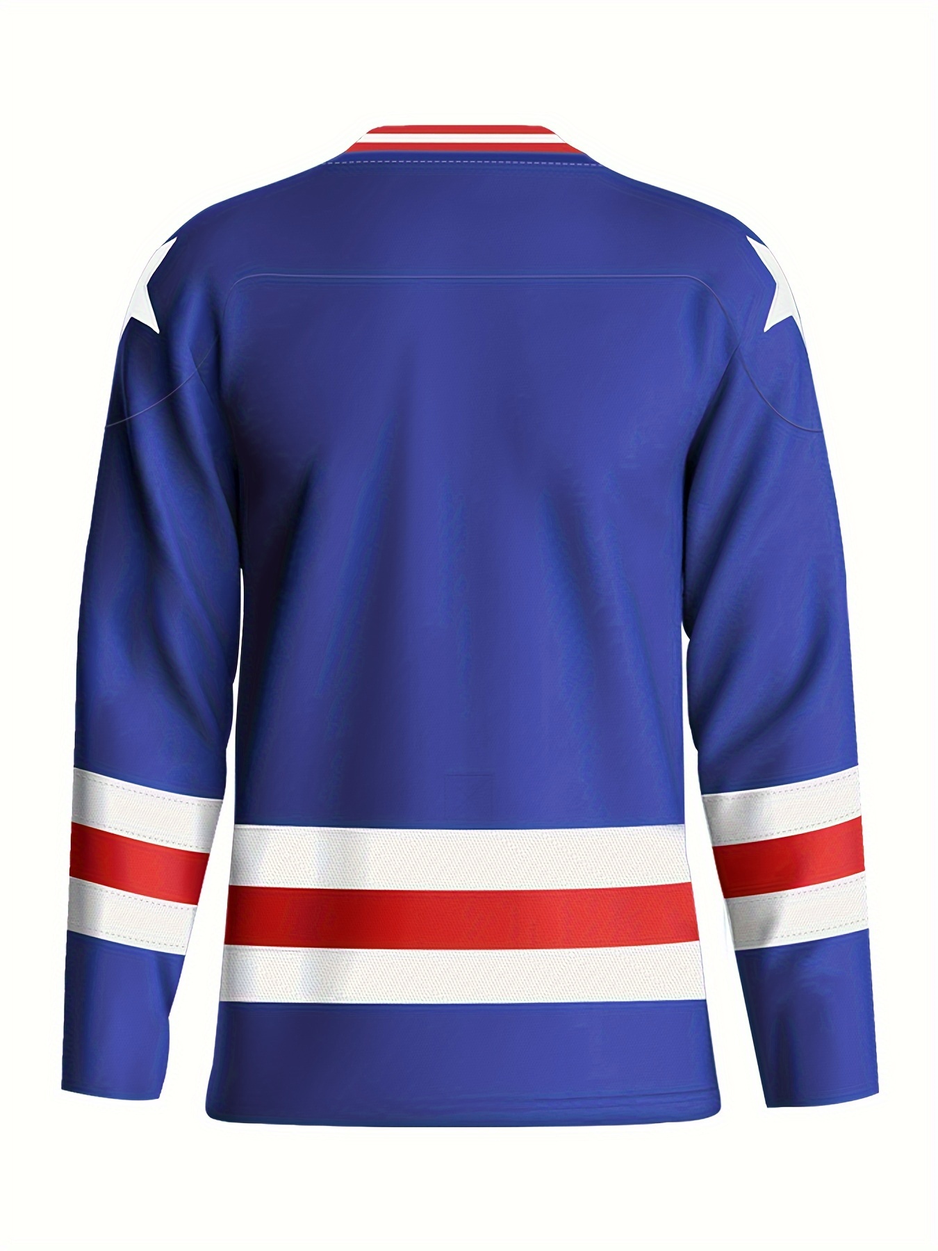 USA-Themed Men's Ice Hockey Jersey Polyester, Breathable, Slight Stretch, V-Neck, Embroidered Detail for Match Training Free shipping