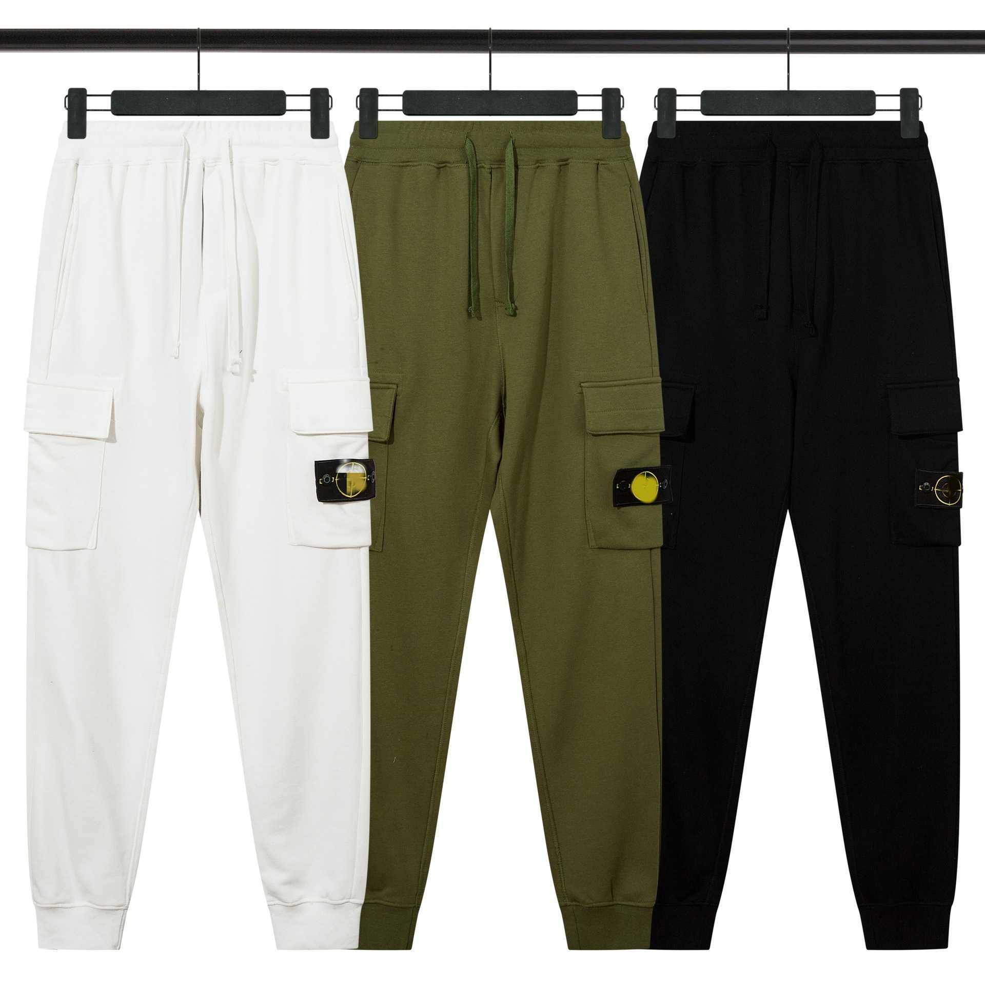 Men's Pants Stone new trendy brand multi pocket outdoor casual sports pants loose and slimming sweatpants H250301