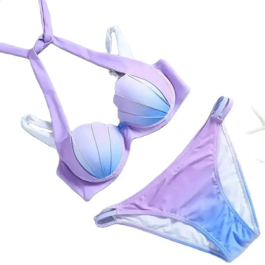 Tankini Swimsuits 2024 Woman Bikini Push Up Sexy Shell Swimsuit Swimwear Women Micro Conjunto Tall Alto 250227