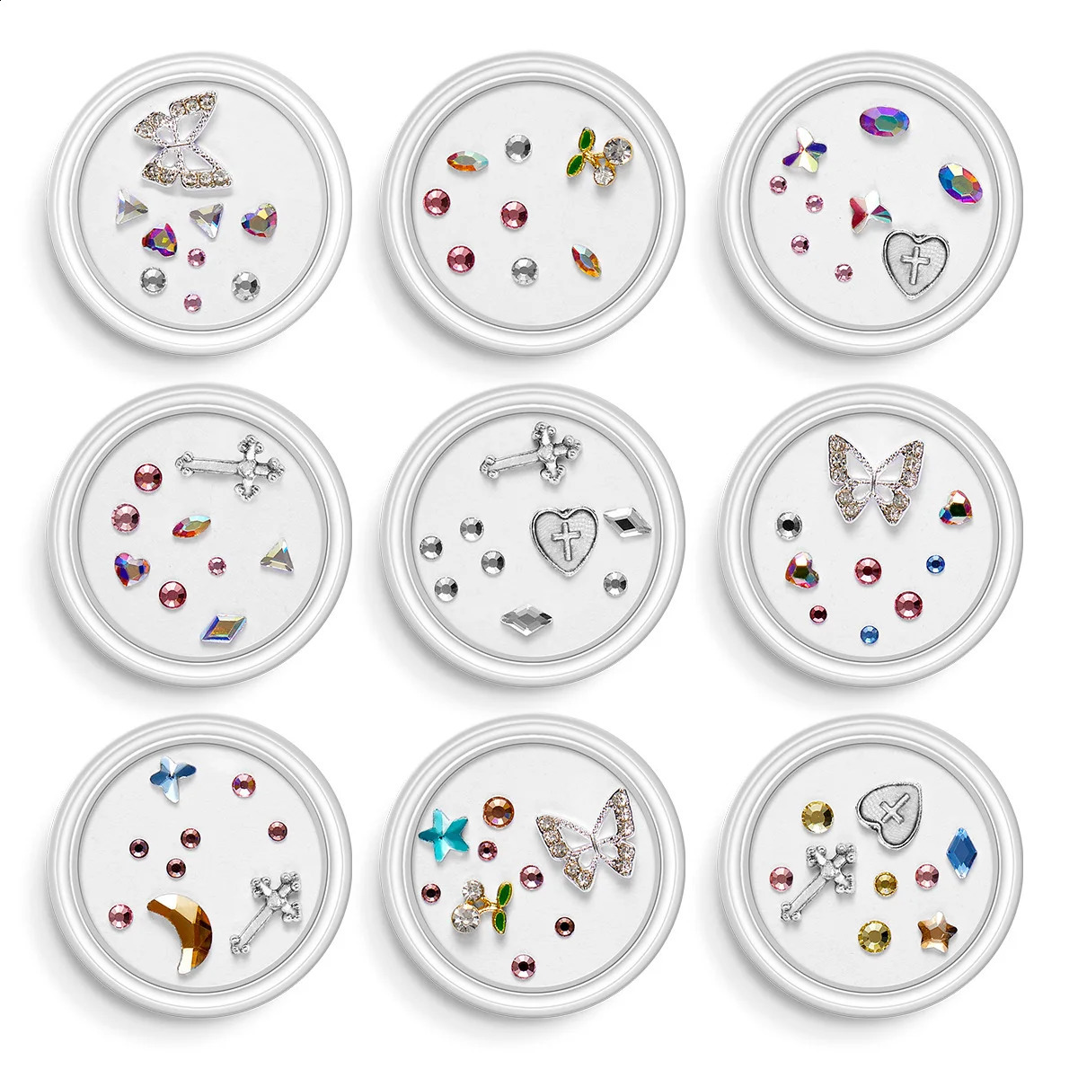 1 Set Fashion Professional Tooth Gems Kit Tooth Stones Jewelry Teeth Decoration Various Shapes Teeth Diamonds Diy Dental Toys 250228