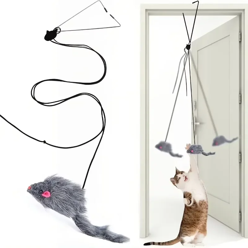 Interactive Cat Toys Hanging Interactive Cat Toys for Indoor Cats Kitten Play Chase Exercise Retractable Cat Teaser Toy