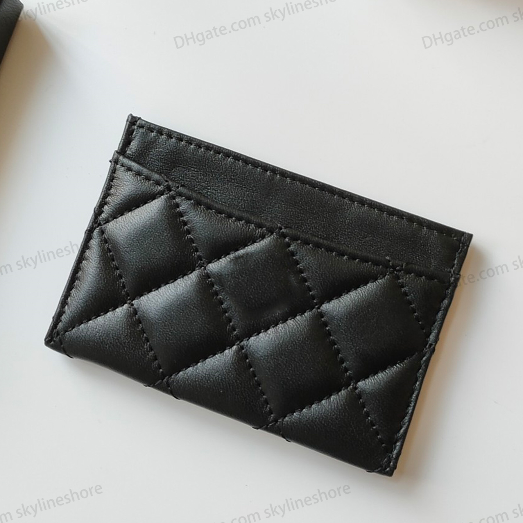 classic card holder luxury designer grained shiny genuine leather cardholder gold hardware wallet credit card slot wallets women casual shopping purse