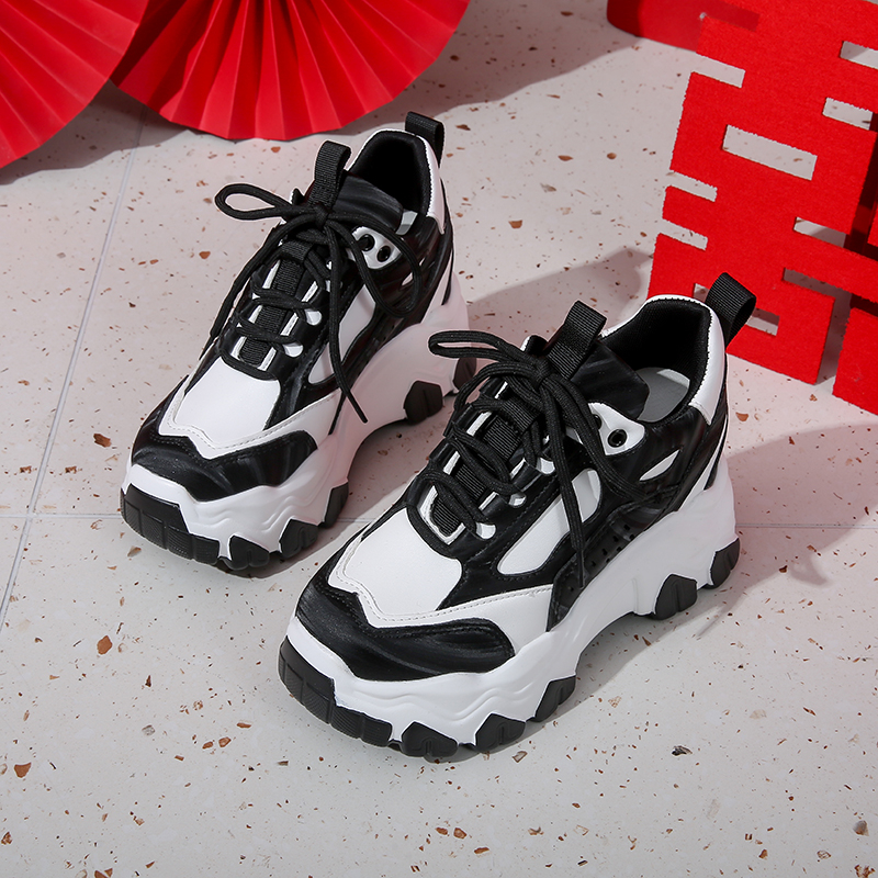 7CM New Women High Top Sneakers Height Increasing Platform Casual Dad Shoes Spring Thick Sole Breathable Sport Shoes Woman Fashion Casual Shoes Platfo