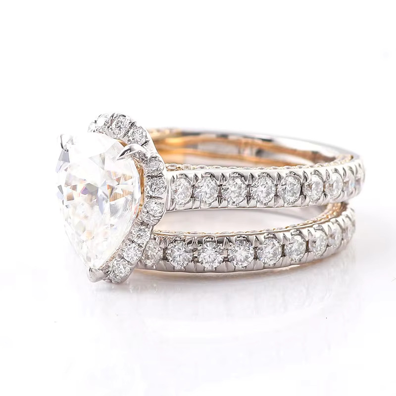 10K/14K/ Solid Gold Ring Def Vvs Moissanite Engagement Rings for Women Lab Dia Jewelry Customised Fashion Classic