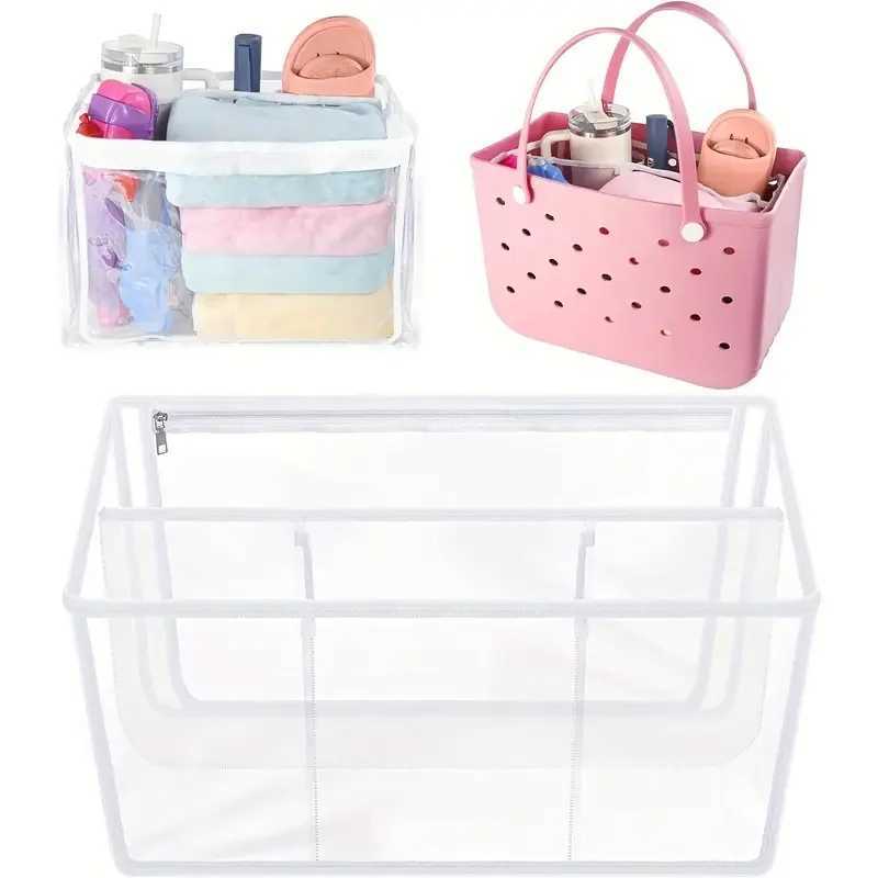 Transparent Beach Bag Organizer Waterproof Insert Divider Space Pouch hot XL Large Capacity Storage Liner Fi Boggs Accessories Y250228