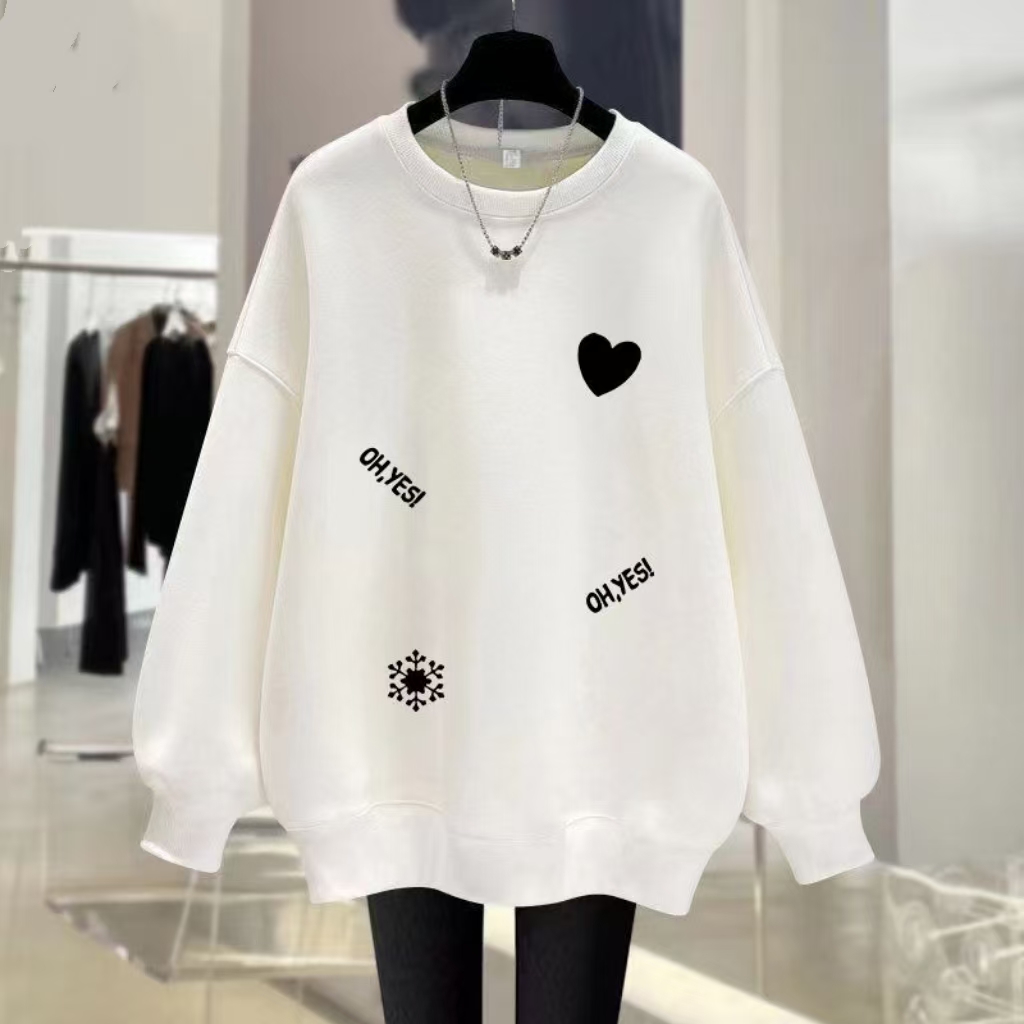 22SS Women's Sweatshirt Fashion Oversized Dress Printed Embroidered Long Sleeve Pullover Casual Sportswear High Quality Round Neck Hoodie LS XLG