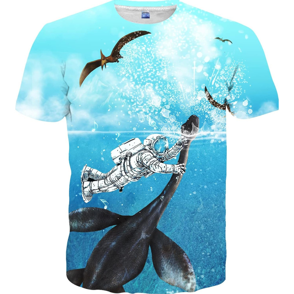 Mens T shirt Unisex Novelty Shirts 3D Print Graphic Short Sleeve Shirts for Men Women tee Casual tops summer clothes ocean