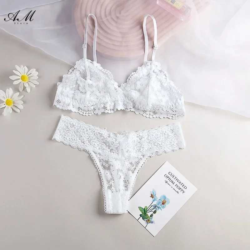 Sexy Lace Women Underwear Set Seamless Wire Free Bra Sets Hollow Out Bra and Panty Sets for Women Embroidery Intimates LingerieXJ250301