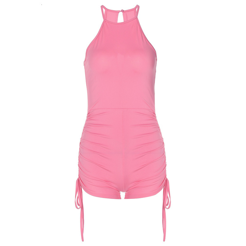 Women's Clothing 2025 Summer New Fashion Sexy Solid Color Side Drawstring Sleeveless Vest