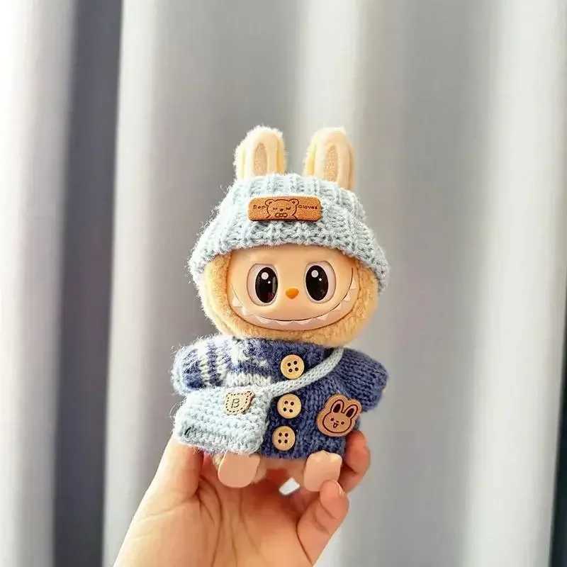 For 15-17 cm Labubu Clothes outfit Labubu Sitting Par Bear Label Scarf Hat Dolls Accessories Cute DecorationXJ250301