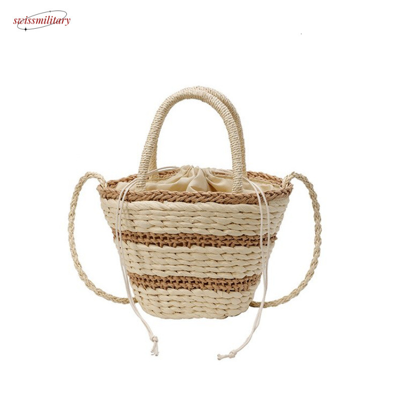 Vacation large capacity handbag 2025 spring and summer new style artistic girl grass woven internet famous single shoulder bag trend #swissmilitary