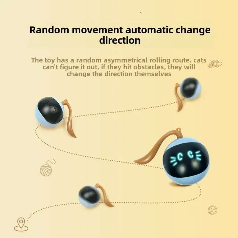 Update Electric Cat Rechargeable Pet Magic Ball Automatic Intelligent Teaser Wand Self High Boredom Kitten Toys