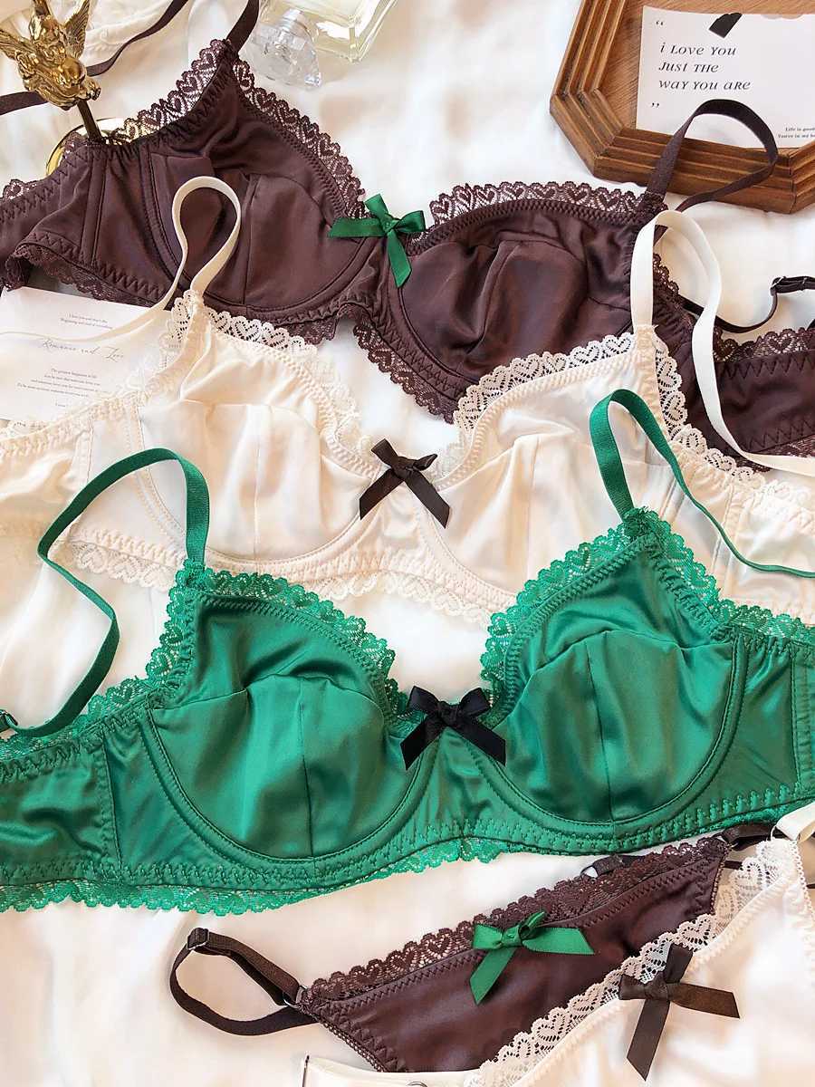 French silk comfortable lingerie womens sexy lace ultra-thin push up bra set high-quality bra summer breathable lingerieXJ250301