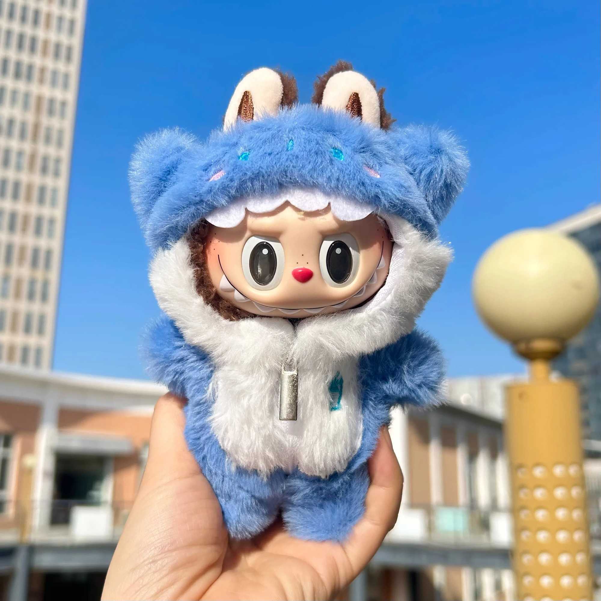 17cm Cute Mini Plush DollS Clothes Outfit Accessories for Korea Kpop Labubu Idol Dolls Shark Onesie Clothing DIY Girl Gift W250301