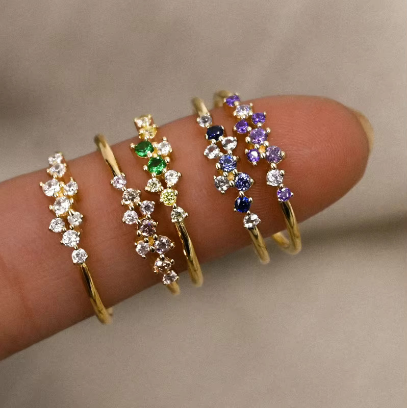Wholesale Sterg Sier Gold Plated Jewelry Custom Moissanite Wedding Gemstone Crystal Rose Quartz Fine Ring for Women