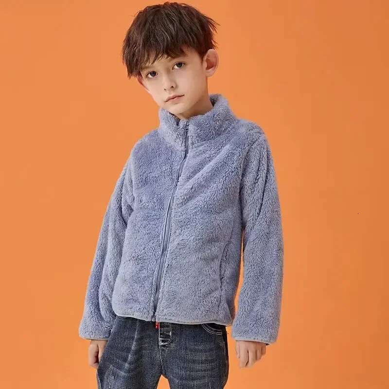 Ddmyshoesvip Children S Fleece Jacket Winter Thickened Warm Coats For Boys Girls Coral Veet Windbreaker Teenager Outerwear Baby Outfits