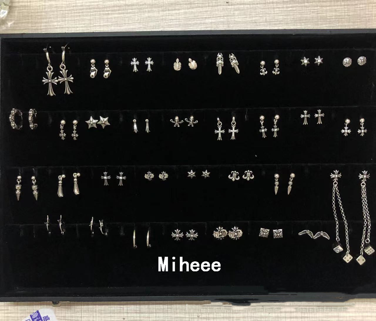 high quality vintage cross ear stud earrings designer s925 thai silver hoop for woman chrome hearts pendientes heart star eardrop original earring jewelry v68