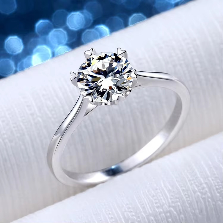 Hot Sale Multi Size Wedding Engagement Ring Moissanite Sterg Sier Jewelry Rings for Women Girls