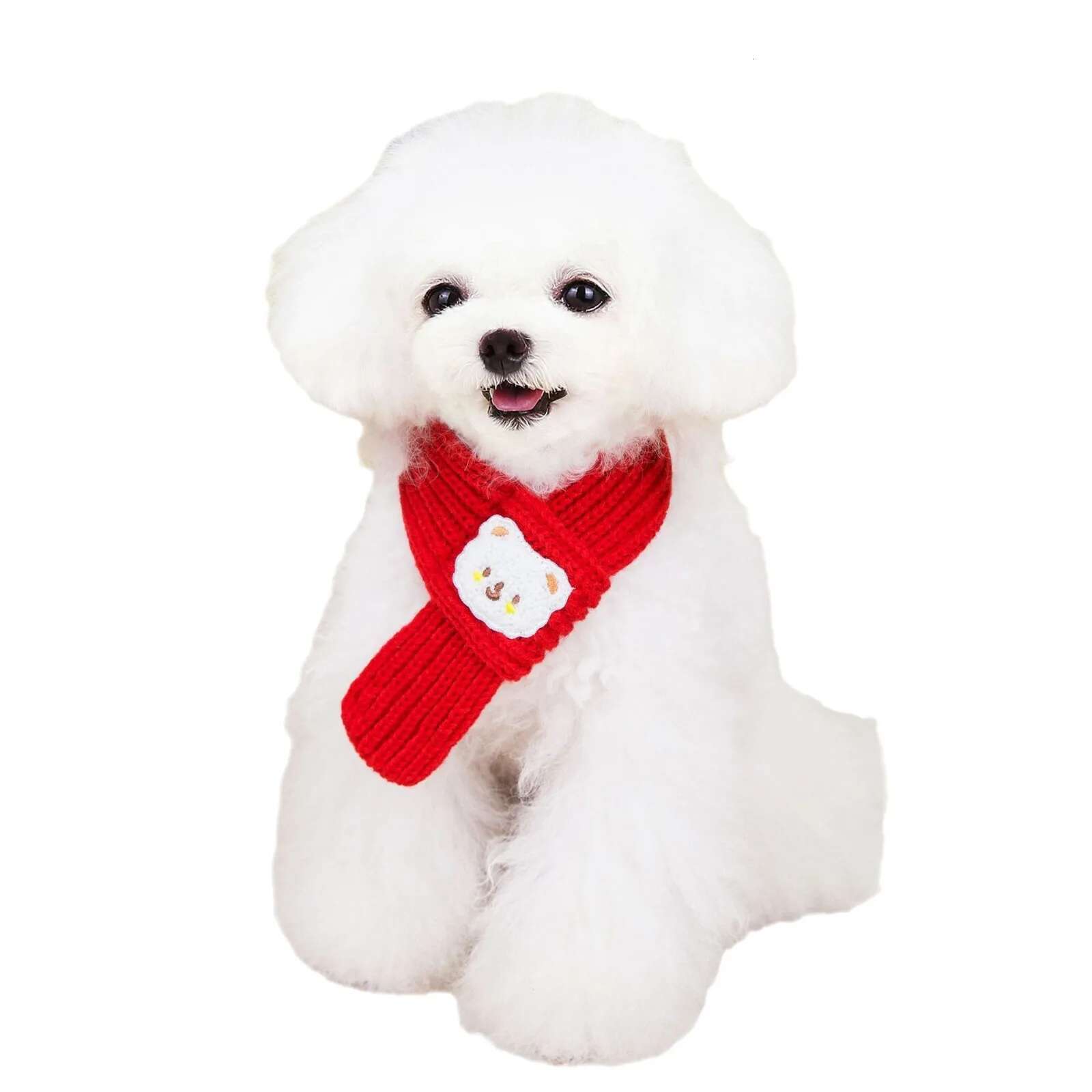 Update Autumn/Winter Knitted Soft Comfortable Warm New Year's Christmas Scarf Cats Puppy Accessories Pet Supplies