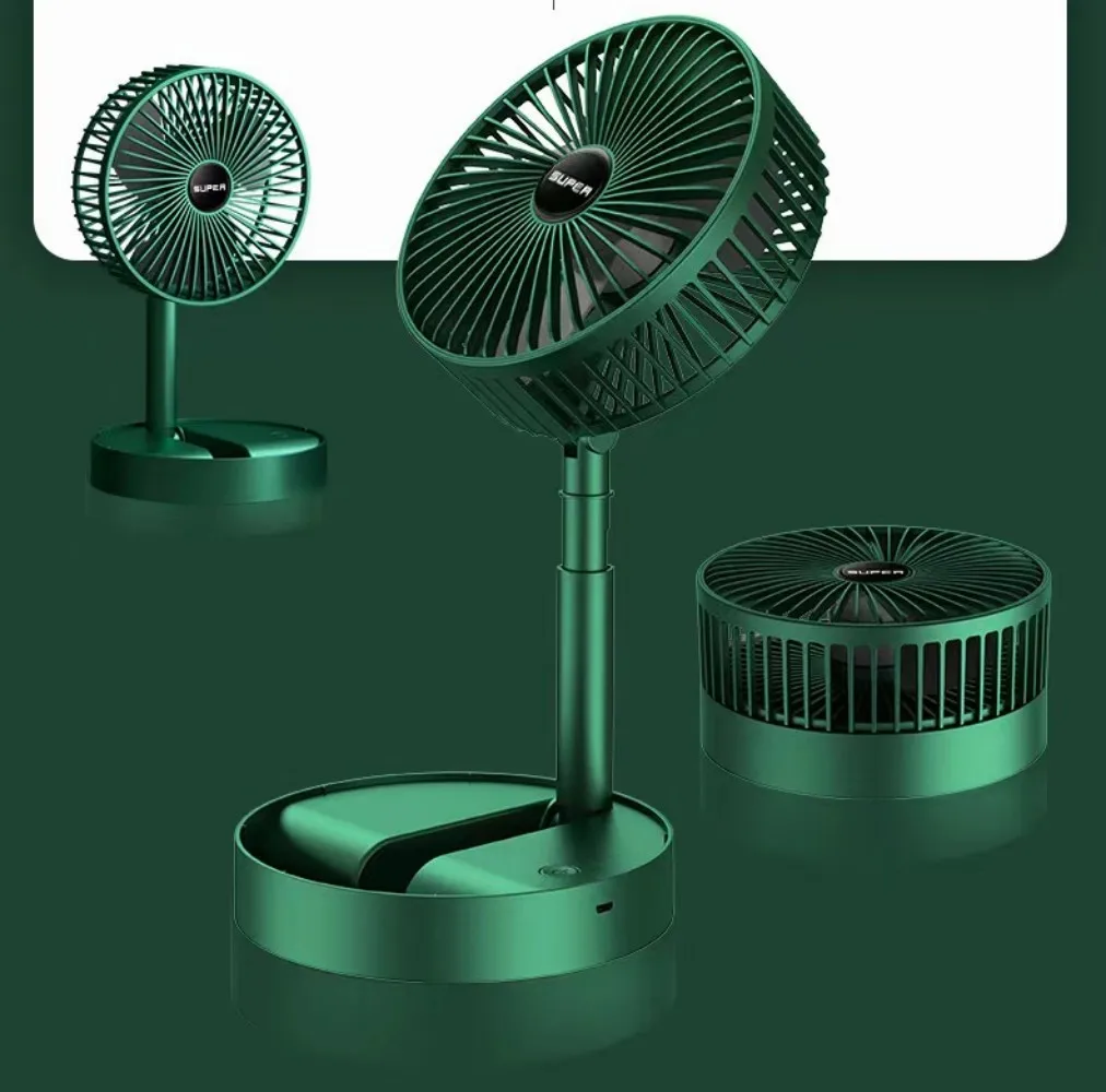 Stand Fan, 6 Inch Folding Portable Telescopic Floor/USB with Rechargeable Battery,3 Speeds Super Quiet Adjustable Height