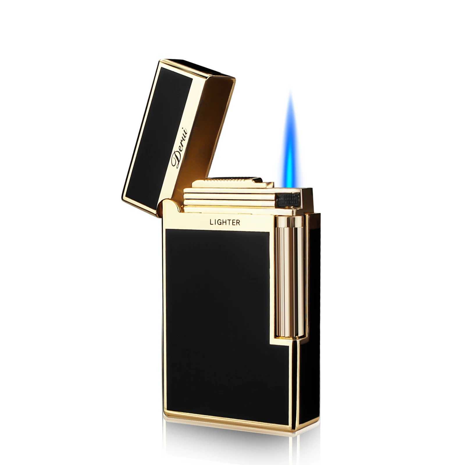 Cigar Lighter Torch Jet Blue Flame Refillable Butane Gas Flintstone Lighter with Cigar Punch Cigar Accessories for Cigars X250228