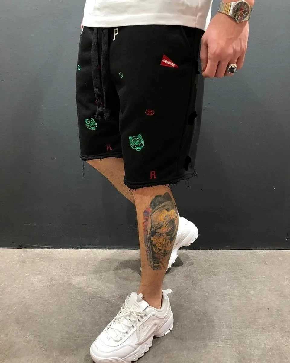 2024 Summer Mens Cargo Shorts Jogging Gym Casual Embroidered Shorts Fashion Mens Cargo Shorts T250424