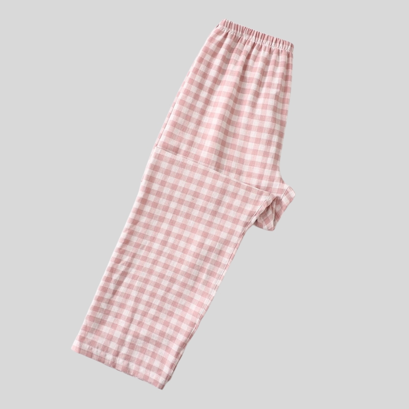 New Japanese cotton double-layer yarn pajama pants women's pure cotton trousers summer pure cotton single mosquito-proof trousers