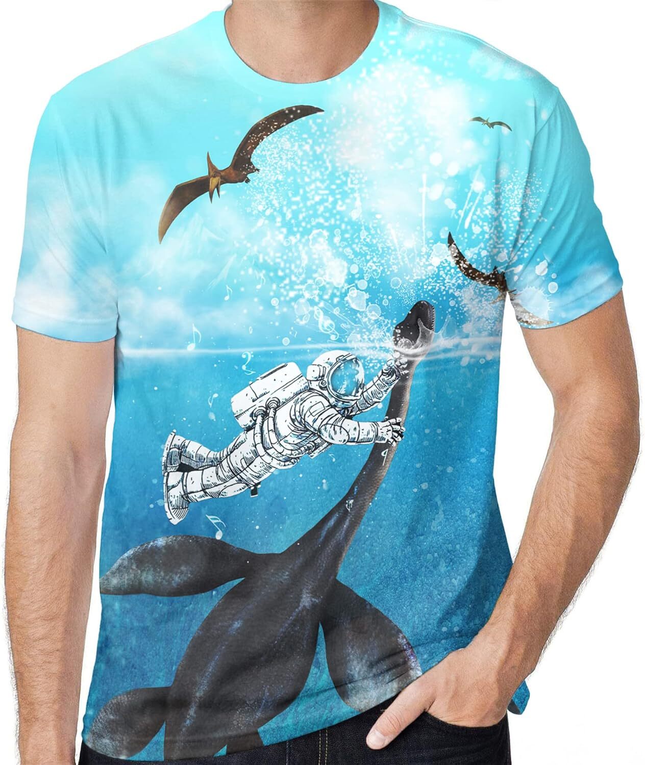 Mens T shirt Unisex Novelty Shirts 3D Print Graphic Short Sleeve Shirts for Men Women tee Casual tops summer clothes ocean