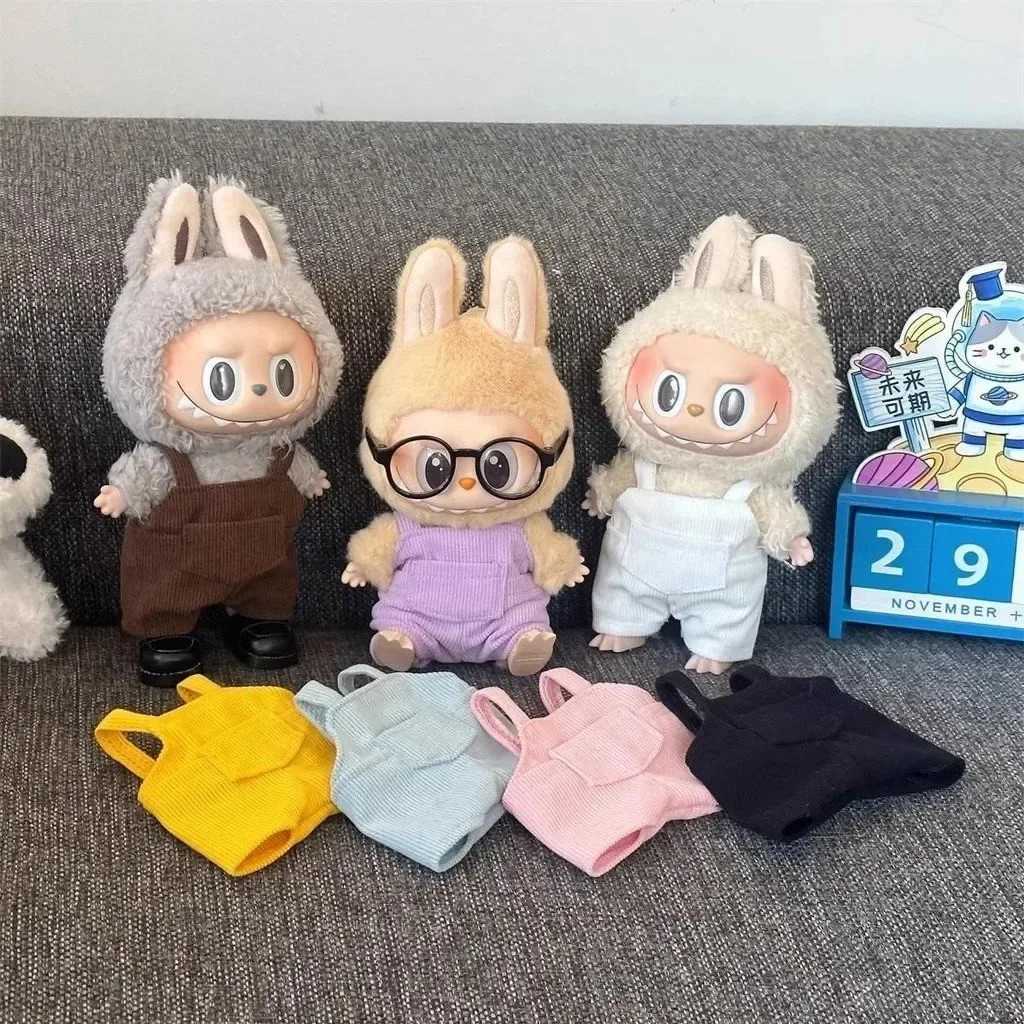 Mini DollS Clothes Outfit Accessories For Korea Kpop Exo 15-17cm Labubu Idol V1 V2 overalls bucket hat shoes Clothing GiftXJ250301