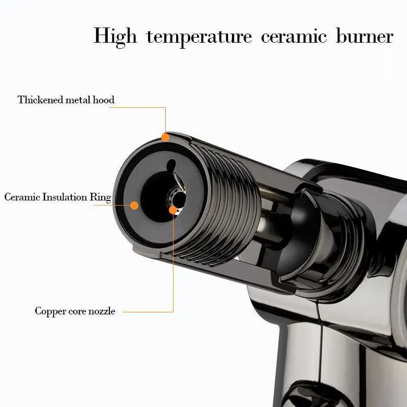 Torch Gas Windproof BBQ Kitchen Cooking Jet Turbo Cigar Lighter High Capacity Spray Gun Jewelry Metal Welding Gifts For MenT250301