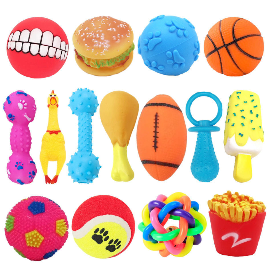 Pet Sound Bite Resistant Puppies Puppy Dogs Grinding Teeth Cleaning Training Chew Toys No-Repeat 20pcs Style Wholesale