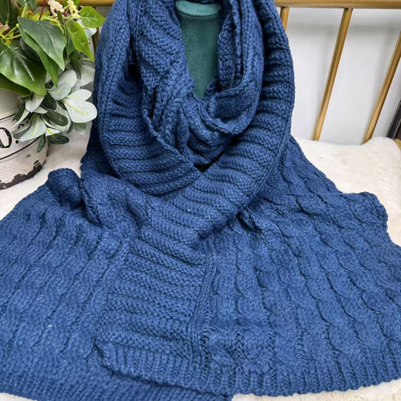 T200 scarf wool winter warm solid color winter autumn and winter knitted versatile couple neck scarf student