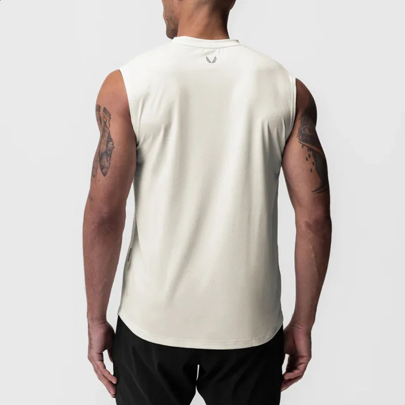 Summer Mens Casual Tank Tops Male Gym Fitness Sleeveless Shirts Quick Dry Singlets Sports Vest Bodybuilding Workouts Clothing 250225