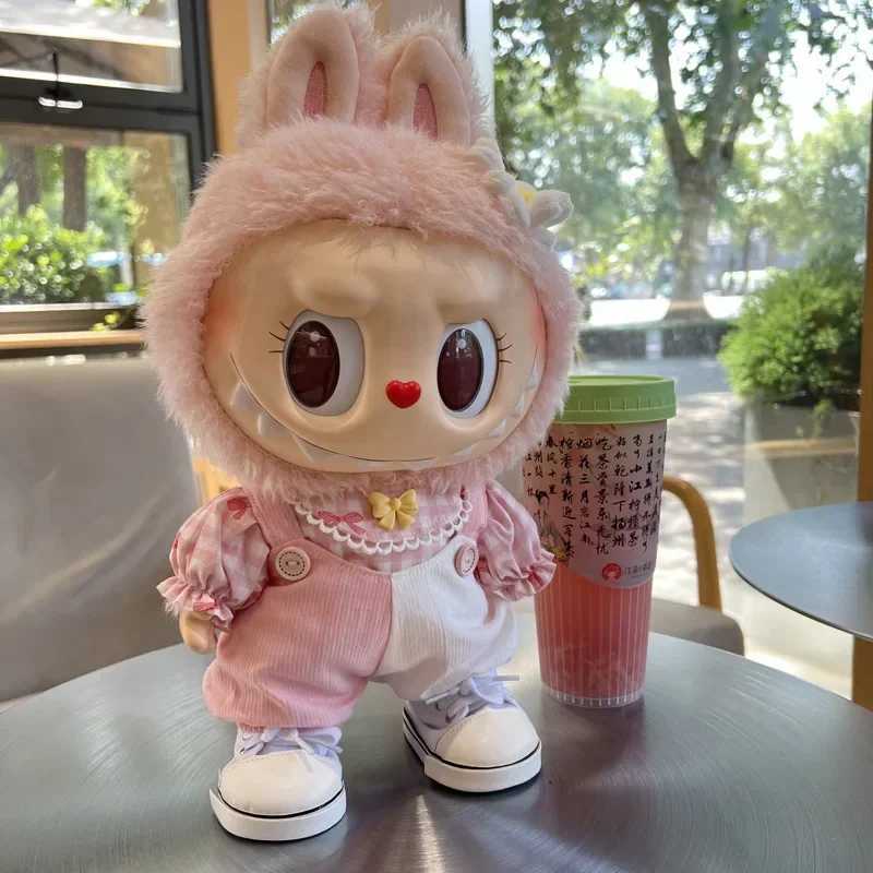 For 17/38CM Labubu MOKOKO Doll Clothes Pink Bubble Green Bubble Set Gift Cloth Labubu W250301