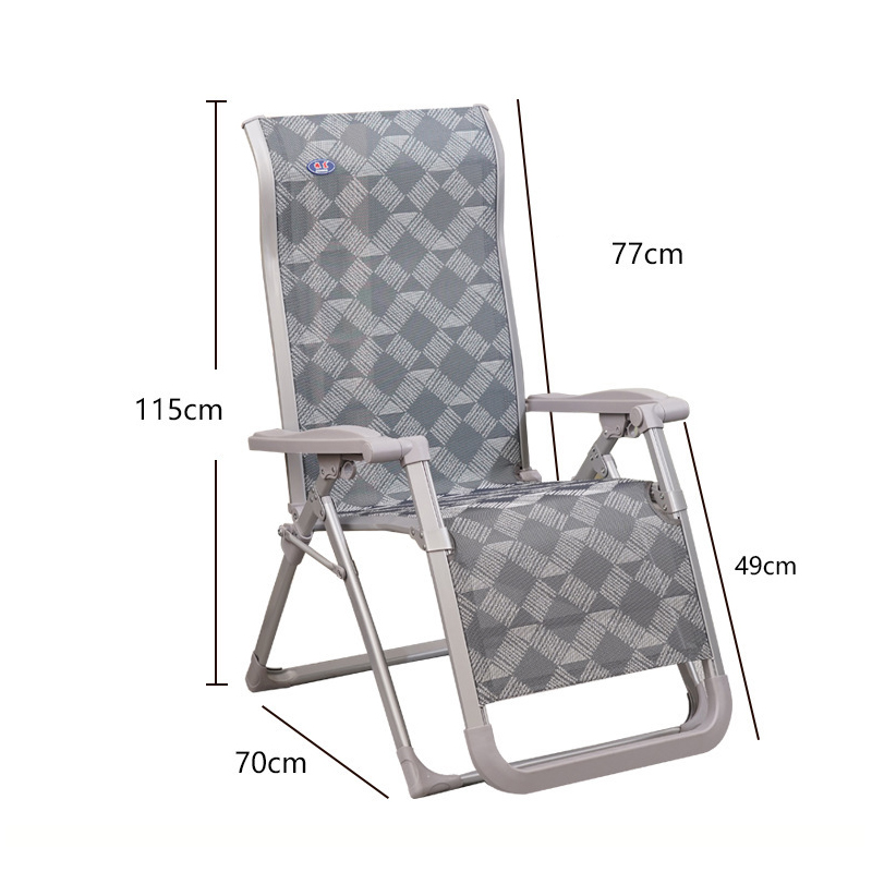 Foldable lunch break recliner reinforced can lie flat lazy person balcony home office leisure chair
