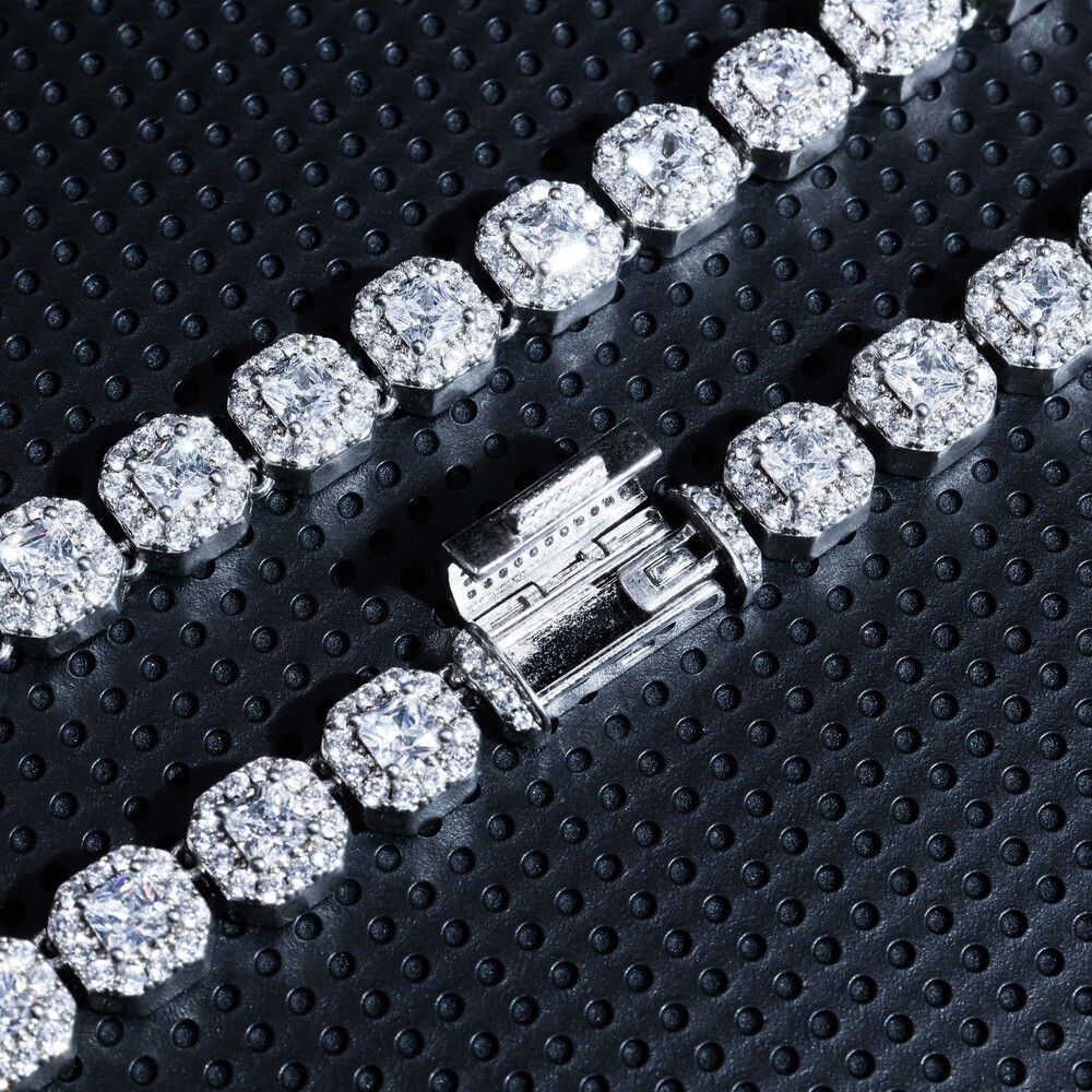 Hip Hop 925 Sterling Silver VVS Moissanite Diamond Jewelry 11mm Cuban Link Chains Moissanite Necklace for Men Women