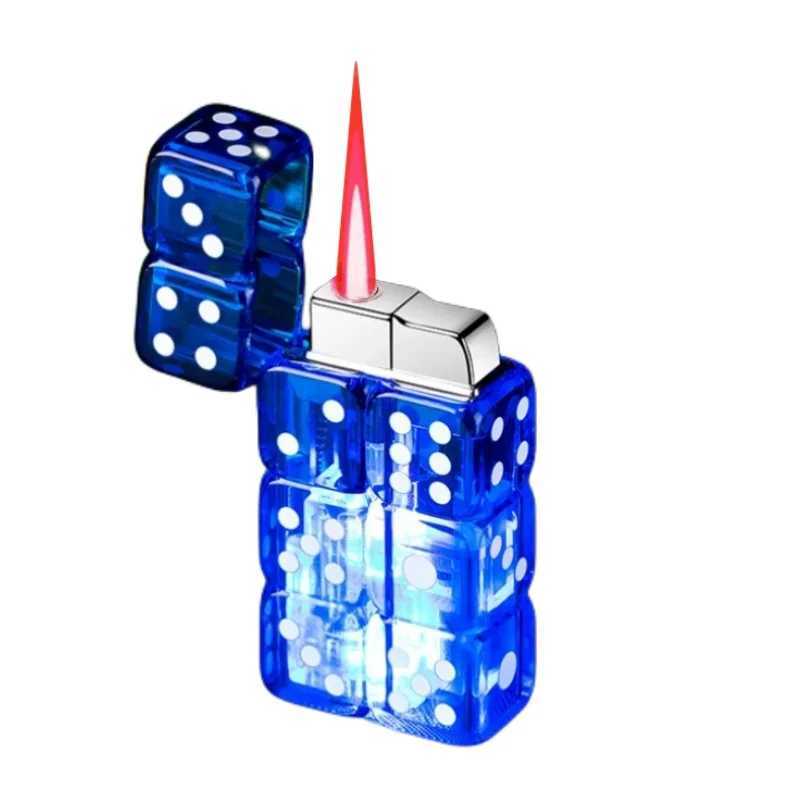 Creative Dice Lighter Pink Fire Jet Lighter Electronic Igniter Butane Torch Lighter Windproof Ignition Gadgets Interesting Gifts X250228