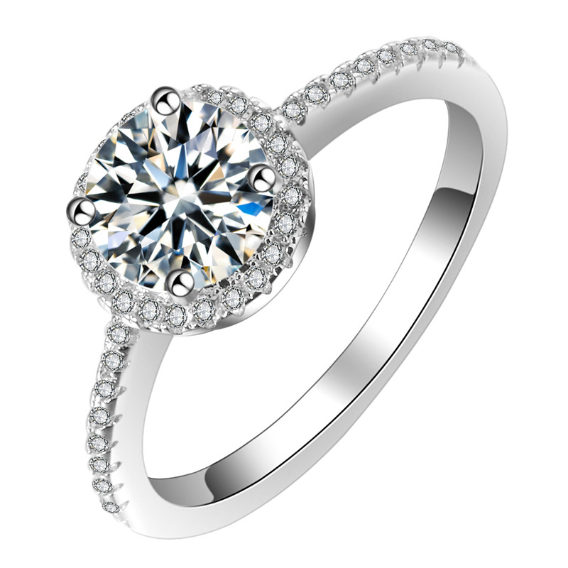 2025 Gorgeous Designer Luxury Jewelry Wedding Rings Real 100% 925 Sterling Silver Round Cut White Moissanite Diamond Elegant Party Women Engagement Cr