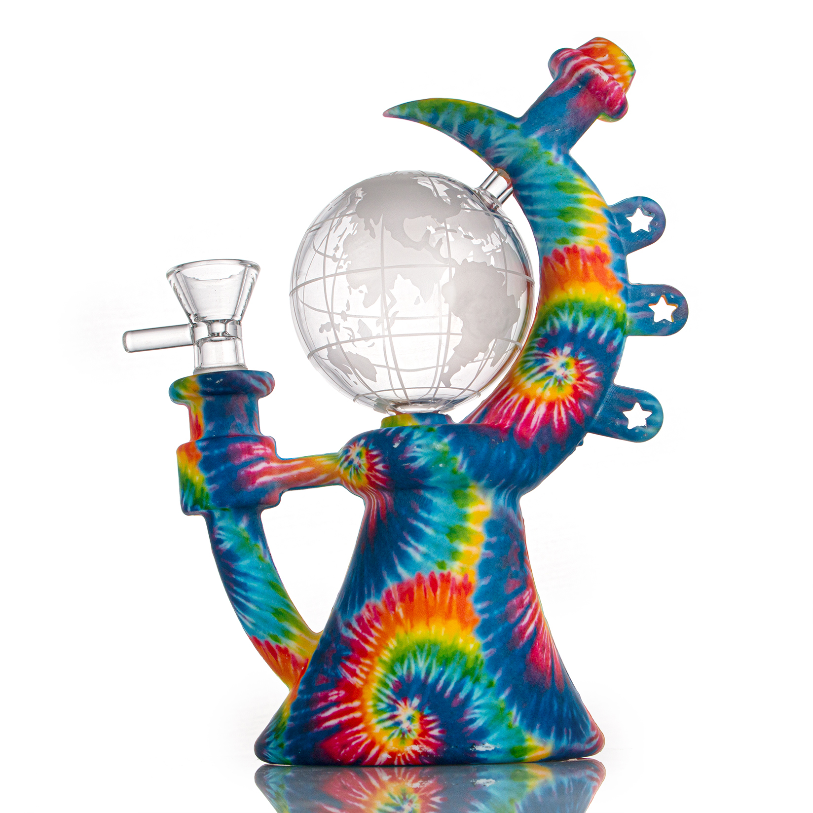 Silicone Smoking Water Pipe Hookahs Bong Globe Design Colorful Silicone Bubbler With 14mm Glass Bowl GJ5376