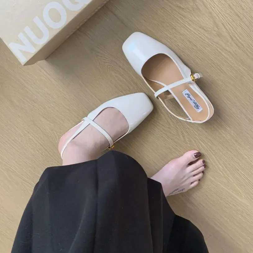 Baillamos Summer New Wen Sandals Fashion Shallow Slip On hot Ladies Mary Jane Low Heel Elegant Dress Slingback Shoes Size40 Z250301