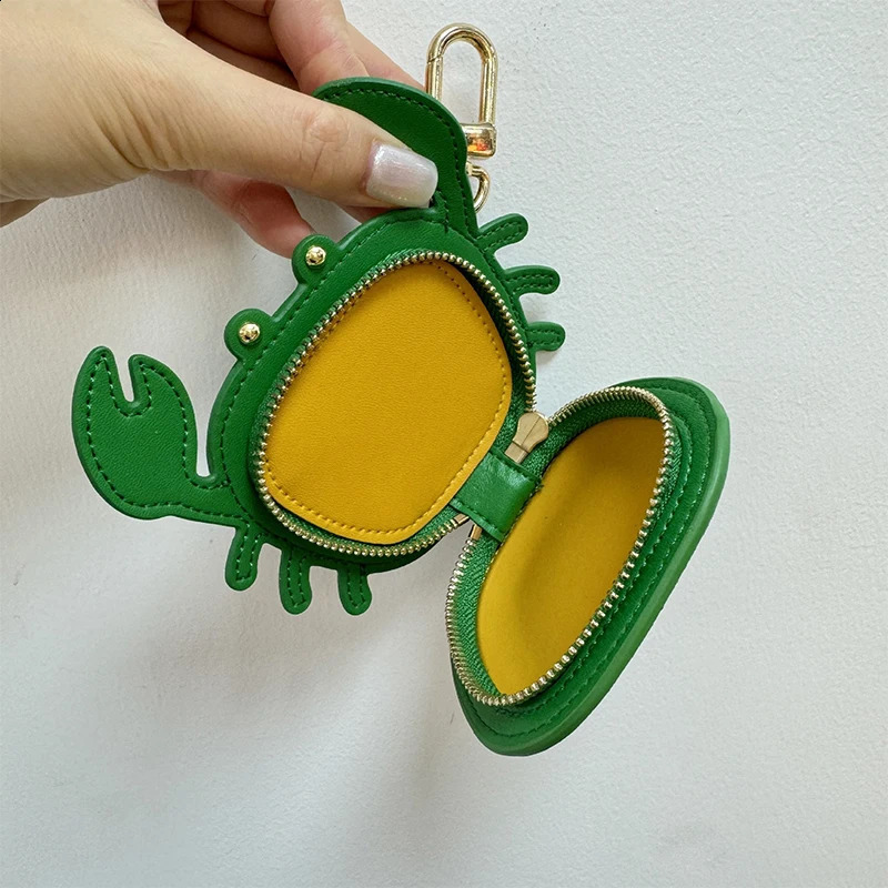 Coin Purse Crab Microfiber Leather Mini Wallet Makeup Earphone Storage Bagschoolbag Hanging Pendant Hot Handbag Charm Accessories 250228