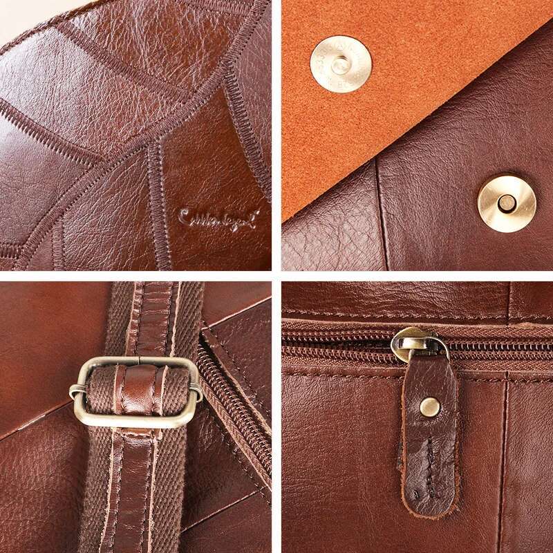 Cobbler Legend Genuine Leather Leaf Chest For Women Shoulder Messenger Bag Vintage Bags High Quality Ladies Handbags