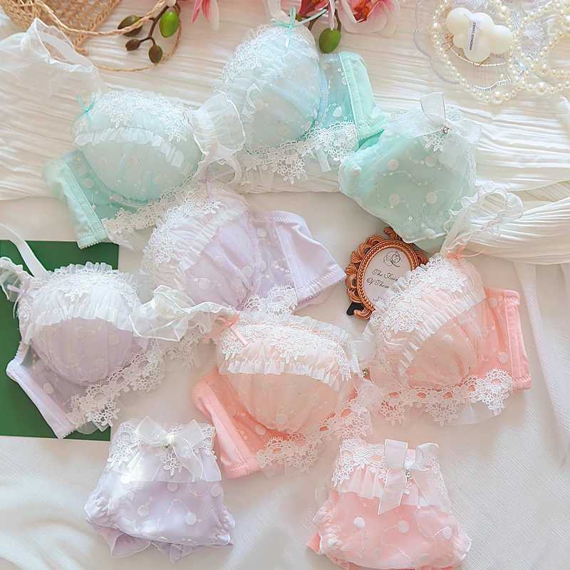 Water-soluble lace underwear set sequins embroidery thin push up women lingerie with steel ring large size bra setsXJ250301