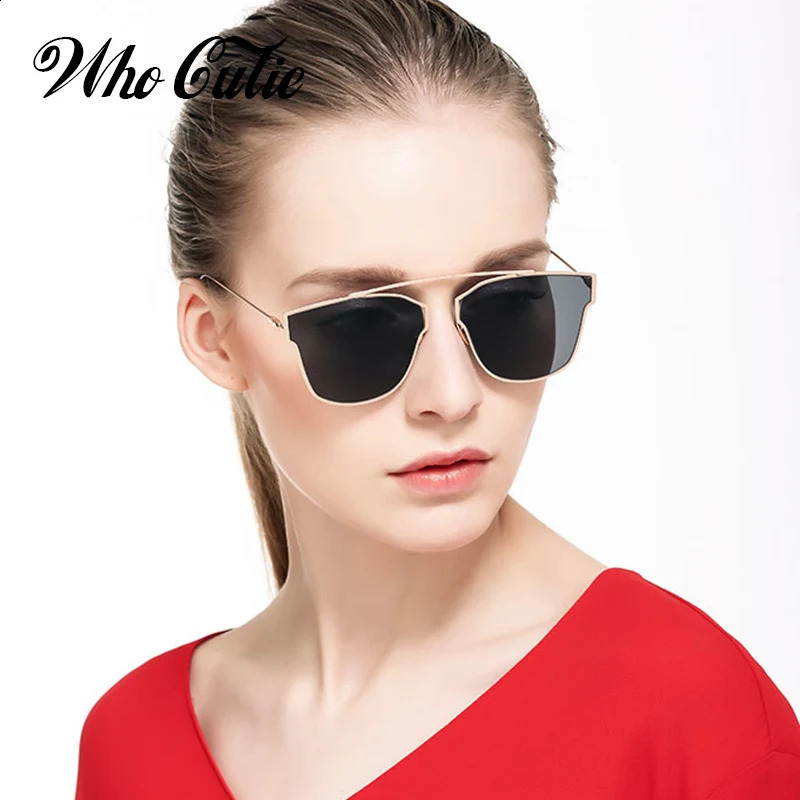 Fashion Trendy Cat Eye Sunglasses Women er Vintage Pink Purple Silver Mirror Lens Sun Glasses Shades OM723 250221