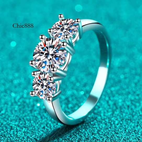 Fashion Jewelry S Sterg Sier Wedding Moissanite Rings Gifts for Women